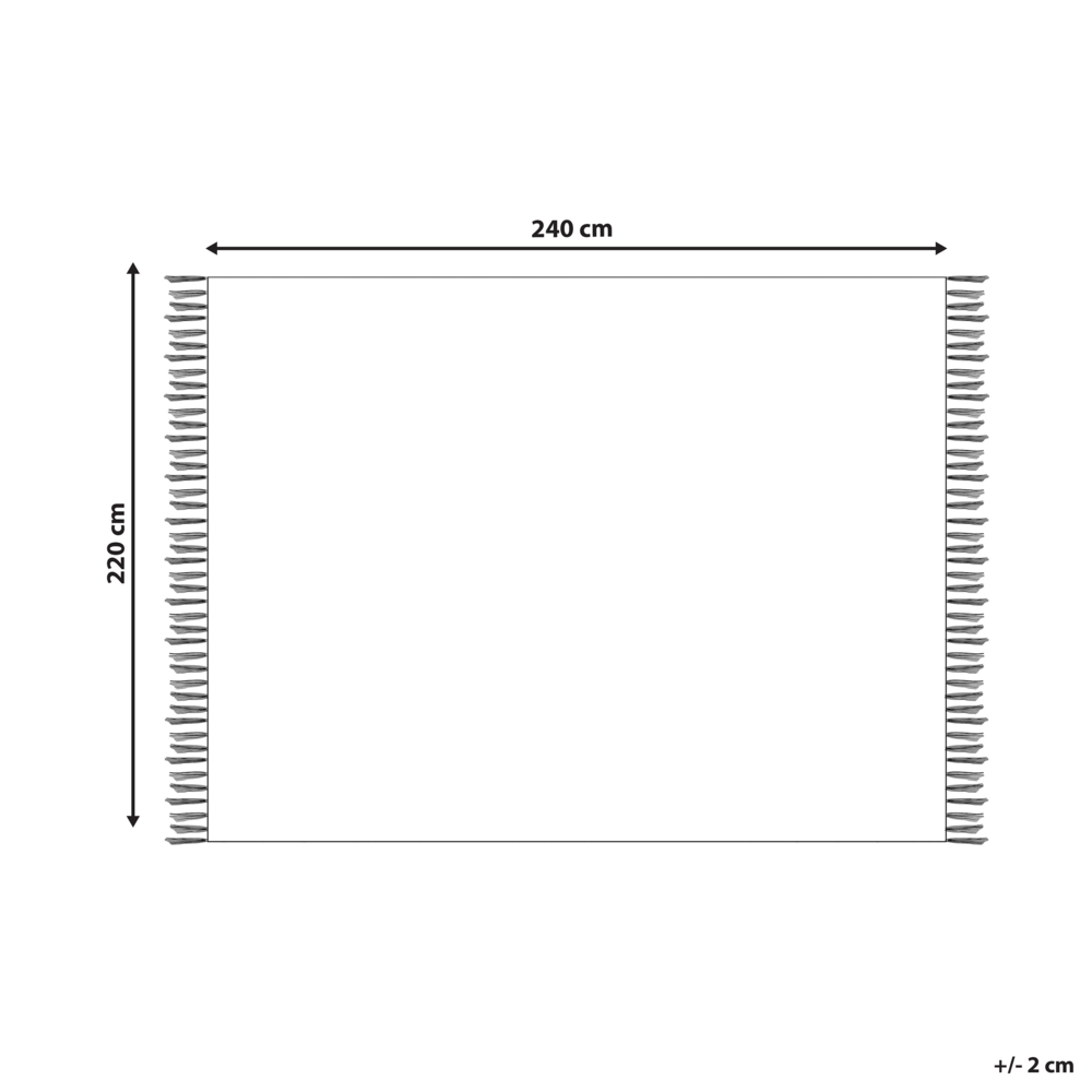Coperta Grigio Cotone 220 x 240 cm Grande Coperta Letto Lancio Ciuffo Stile Boho