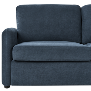 Divano letto 3 posti in tessuto blu marino con funzione Sleeper stile moderno