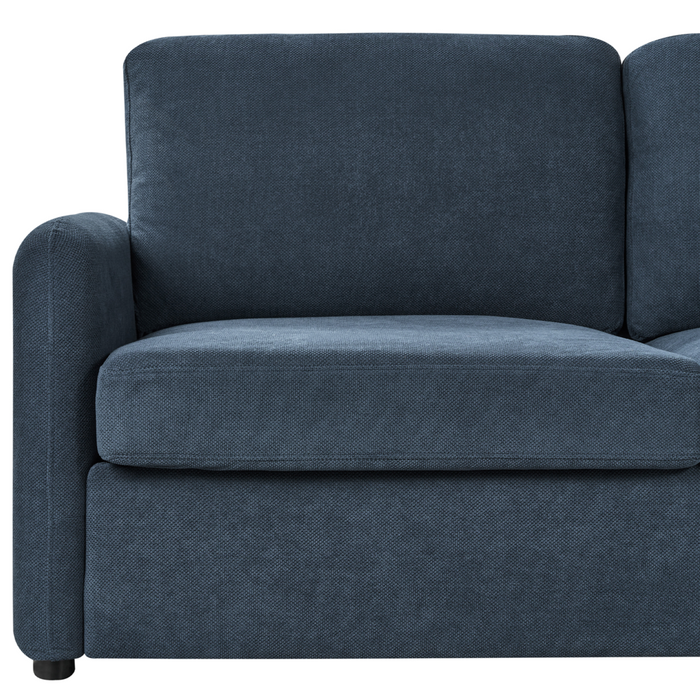 Divano letto 3 posti in tessuto blu marino con funzione Sleeper stile moderno