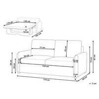 Divano letto 3 posti in tessuto blu marino con funzione Sleeper stile moderno
