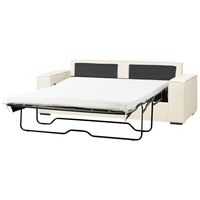 Divano letto in tessuto bianco sporco Divano letto trasformabile a 3 posti con struttura e materasso