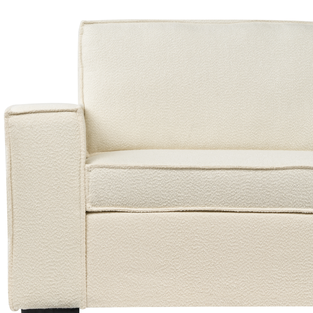 Divano letto in tessuto bianco sporco Divano letto trasformabile a 3 posti con struttura e materasso