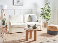 Divano letto 3 posti in tessuto bouclè beige con funzione Sleeper stile moderno