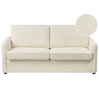 Divano letto 3 posti in tessuto bouclè beige con funzione Sleeper stile moderno