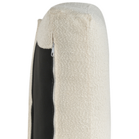 Divano letto 3 posti in tessuto bouclè beige con funzione Sleeper stile moderno