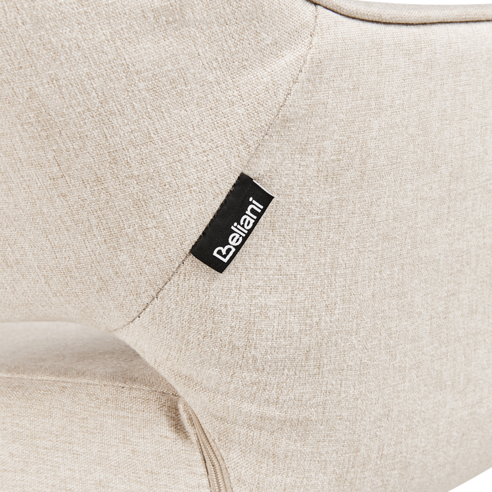 Set di 2 sedie da pranzo girevoli in tessuto beige chiaro con braccioli schienale gambe in metallo nero Retro Transitional