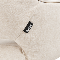 Set di 2 sedie da pranzo girevoli in tessuto beige chiaro con braccioli schienale gambe in metallo nero Retro Transitional