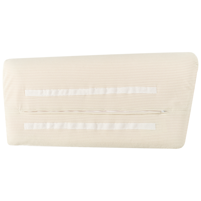 Divano ad angolo Cuscini in tessuto a coste beige chiaro Gambe nere in metallo Design retrò Schienale con cuscini