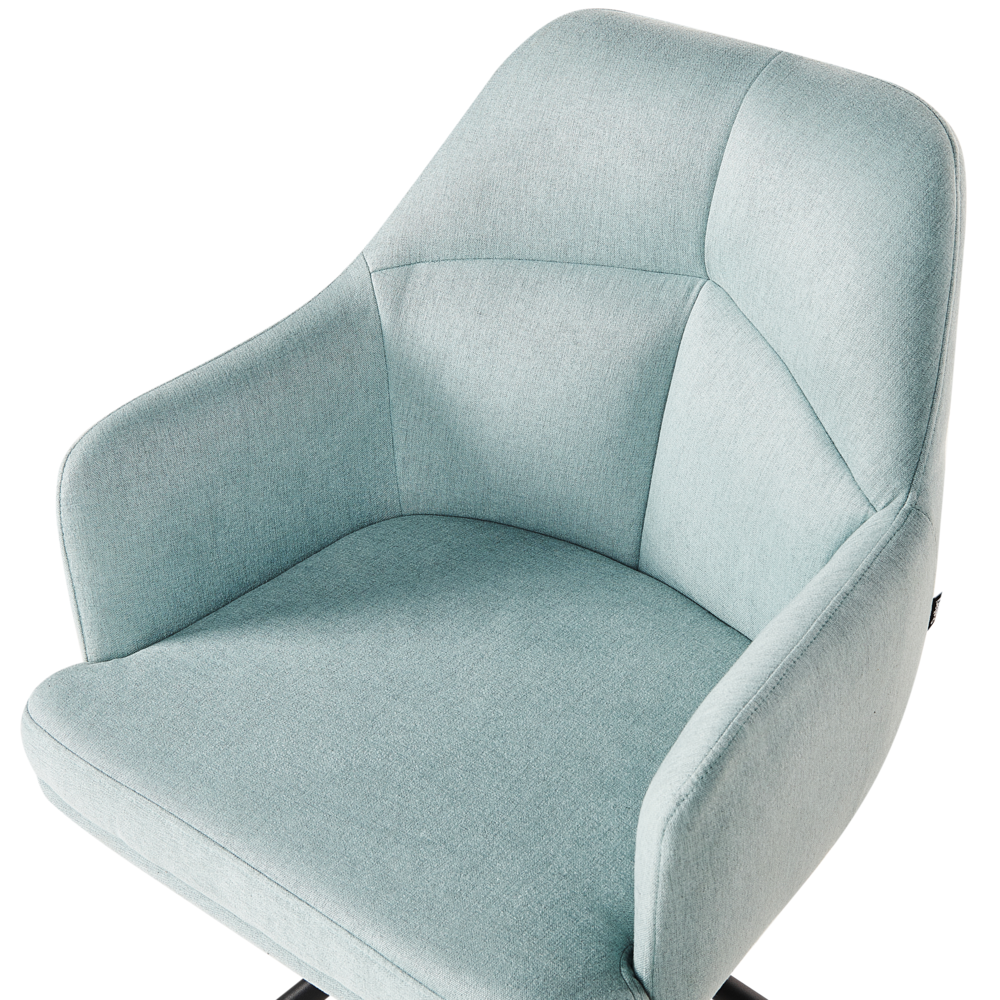 Set di 2 Sedute imbottite in tessuto verde scuro gambe in metallo girevoli stile Retrò tradizionale