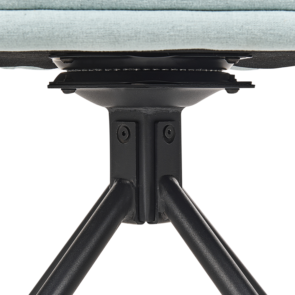 Set di 2 Sedute imbottite in tessuto verde scuro gambe in metallo girevoli stile Retrò tradizionale