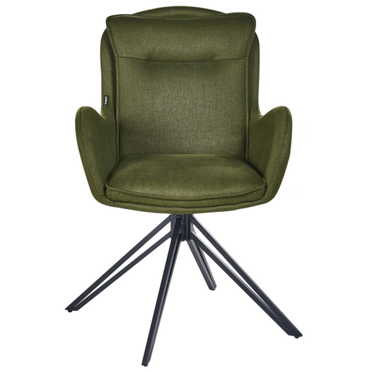 Set di 2 Sedute imbottite in tessuto verde scuro Gambe in metallo nero stile Retro