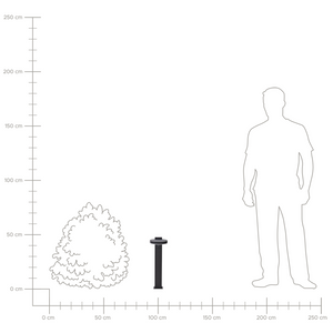 Lampada dissuasore da giardino a LED per sentieri 50 cm in alluminio nero stile moderno