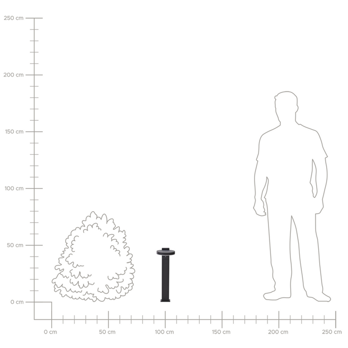 Lampada dissuasore da giardino a LED per sentieri 50 cm in alluminio nero stile moderno