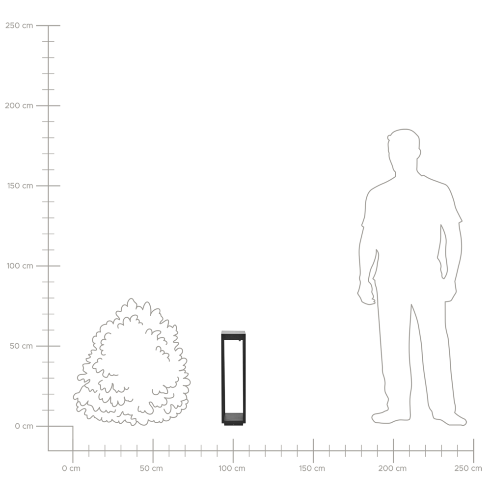 Lampada dissuasore da giardino a LED per sentieri 60 cm in alluminio nero stile moderno