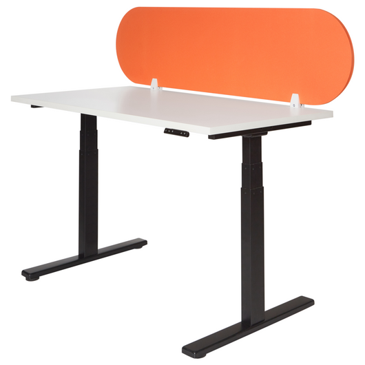 Pannello divisorio arancione in tessuto PET Board 160 x 40 cm Schermo acustico Morsetti di montaggio modulari Casa Ufficio