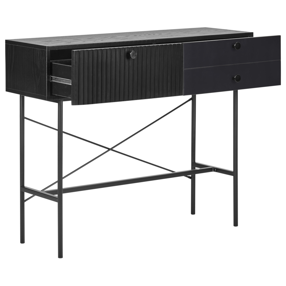 Consolle a 3 cassetti Nero  stile moderno