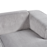 Divano Angolare lato sinistro in velluto a coste grigio con cuscini decorativi stile Moderno