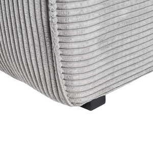 Divano Angolare lato sinistro in velluto a coste grigio con cuscini decorativi stile Moderno