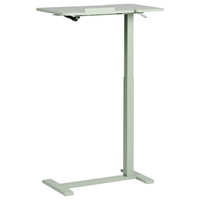 Scrivania per laptop in piedi regolabile manualmente telaio in acciaio verde chiaro 70 x 40 cm struttura in acciaio verniciato a polvere