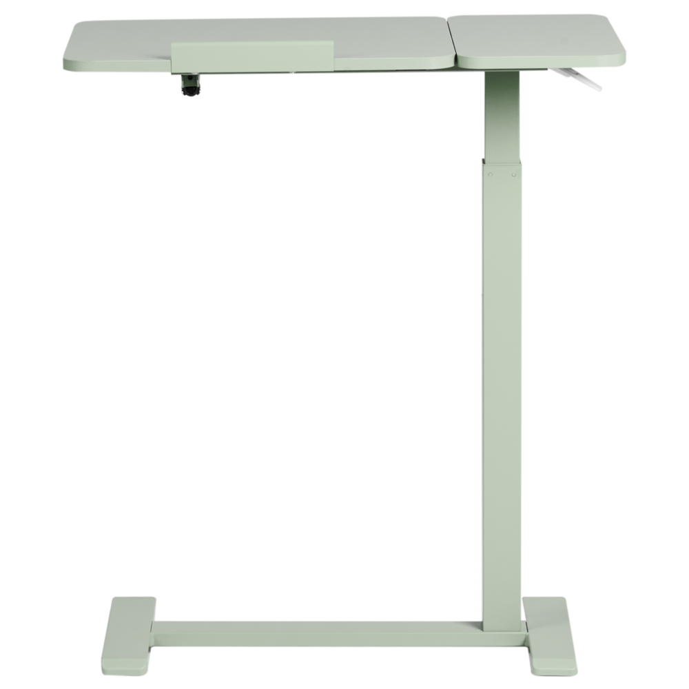 Scrivania per laptop in piedi regolabile manualmente telaio in acciaio verde chiaro 70 x 40 cm struttura in acciaio verniciato a polvere