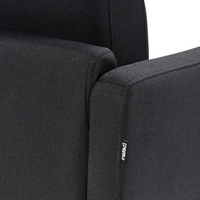 Divano a 2 posti con gambe in metallo Tessuto nero lato sinistro schienale imbottito moderno e minimalista