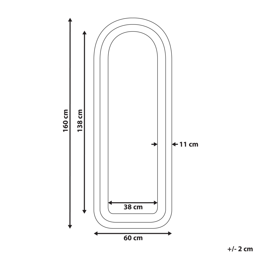Specchio da parete blu scuro con cornice in MDF, vetro 60 x 160 cm, forma irregolare, pezzo decorativo da parete, stile moderno.