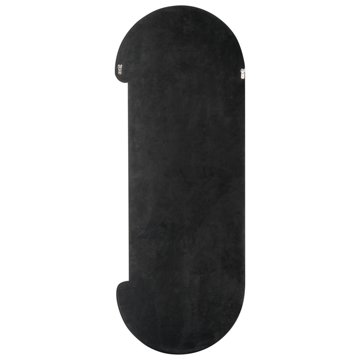 Specchio da parete in MDF nero con cornice in vetro 54 x 158 cm Forma irregolare Decorativo a parete Pezzo d'arredo in stile moderno