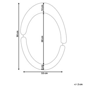 Specchio da parete in MDF blu scuro con cornice in vetro 53 x 89 cm Forma irregolare Decorativo a parete Pezzo d'arredo Stile moderno