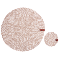 Set di 12 tovagliette e sottobicchieri in iuta naturale fatti a mano 35/10 cm naturale stile boho