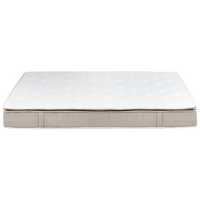 Materasso a molle insacchettate in lattice bianco e beige EU 160 x 200 cm durezza media con cerniera e rivestimento in poliestere rimovibile Accessori per la camera da letto