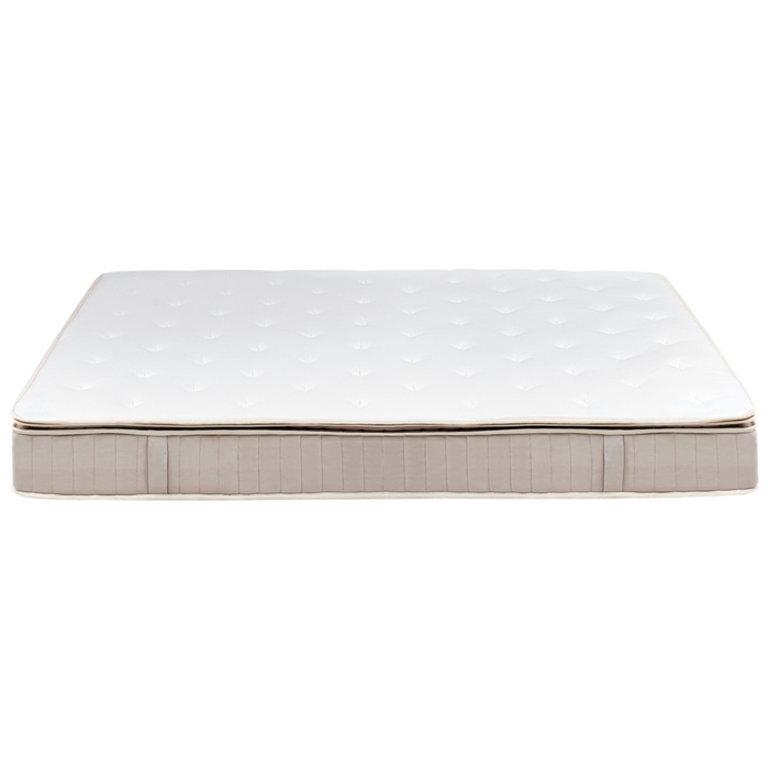 Materasso a molle insacchettate in lattice bianco e beige EU 180 x 200 cm duro con cerniera e rivestimento in poliestere rimovibile Accessori per la camera da letto