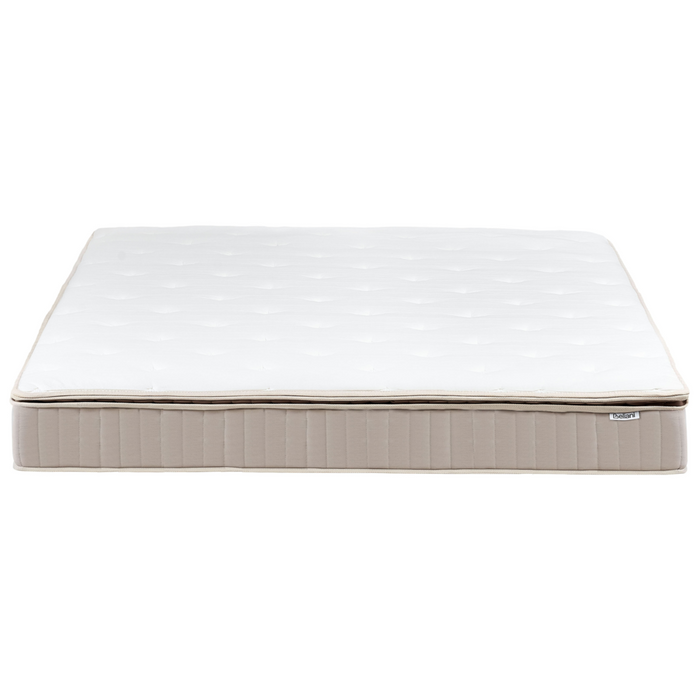 Materasso a molle insacchettate in lattice bianco e beige EU 180 x 200 cm duro con cerniera e rivestimento in poliestere rimovibile Accessori per la camera da letto