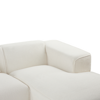 Divano Angolare Bianco Sporco Bouclé 3 Posti Cuscini Extra Dispersi versione sinistra stile Moderno