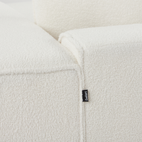 Divano Angolare Bianco Sporco Bouclé 3 Posti Cuscini Extra Dispersi versione sinistra stile Moderno