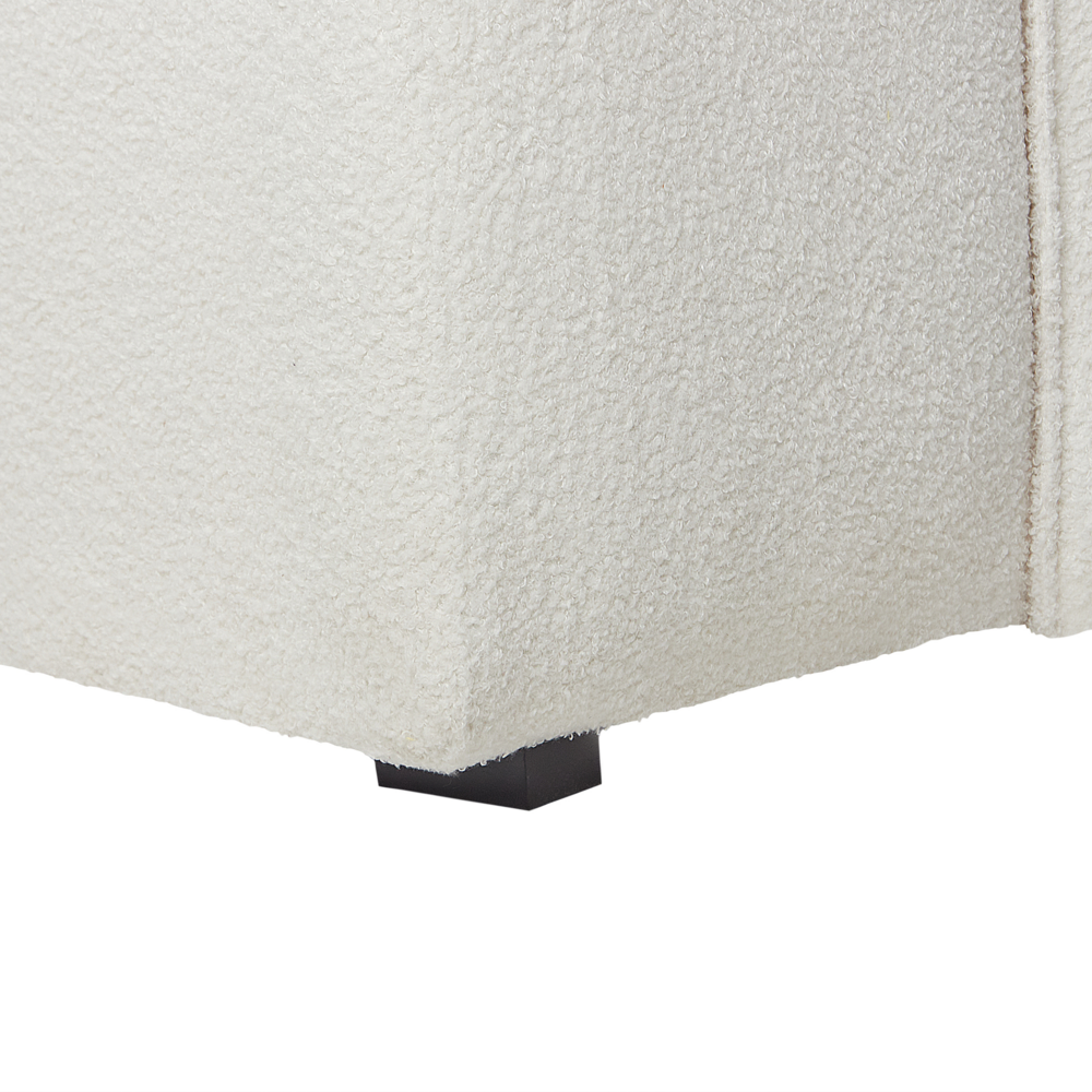 Divano Angolare Bianco Sporco Bouclé 3 Posti Cuscini Extra Dispersi versione sinistra stile Moderno