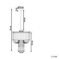 Lampada a Sospensione Metallo Trasparente Vetro Acrilico 83 cm Lampadario Decorativo Finitura Lucida Glam