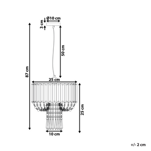 Lampada a Sospensione Metallo Trasparente Vetro Acrilico 83 cm Lampadario Decorativo Finitura Lucida Glam