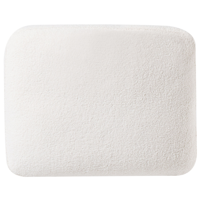 Divano angolare in tessuto bouclè bianco 4 posti versione sinistra forma a L