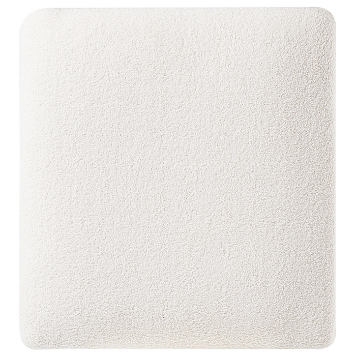 Divano angolare in tessuto bouclè bianco 4 posti versione sinistra forma a L