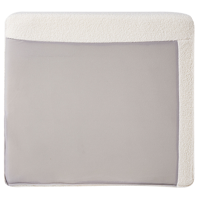 Divano angolare in tessuto bouclè bianco 4 posti versione sinistra forma a L