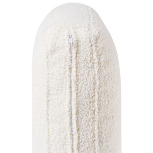 Divano angolare in tessuto bouclè bianco 4 posti versione sinistra forma a L