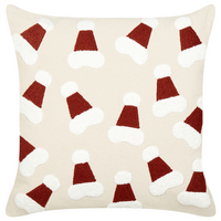 Set di 2 cuscini decorativi in tessuto di cotone beige con motivo natalizio 45 x 45 cm Accessorio decorativo
