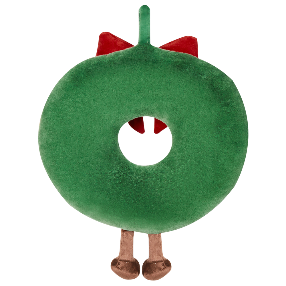 Set di 2 cuscini decorativi verdi in tessuto rotondo da 45 cm Motivo natalizio Ghirlanda Accessorio decorativo