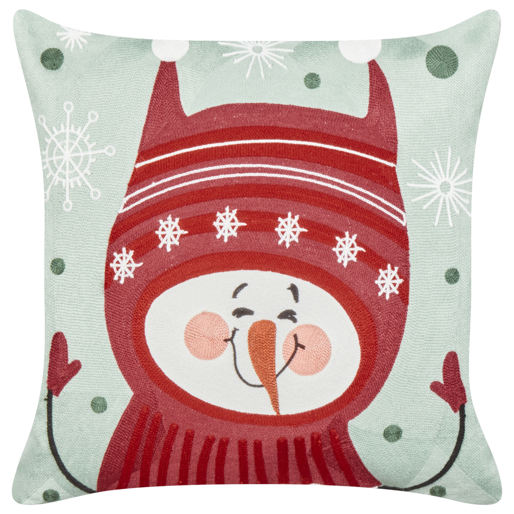 Set di 2 cuscini sparsi in tessuto di cotone rosso e verde con motivo natalizio 45 x 45 cm Accessori per la decorazione