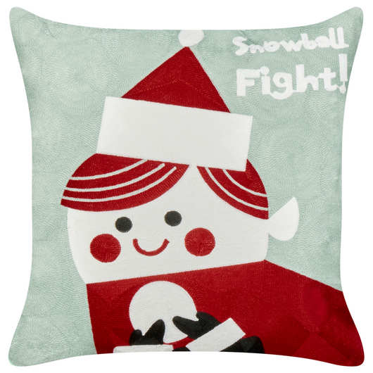 Set di 2 cuscini sparsi in tessuto di cotone rosso e verde con motivo natalizio 45 x 45 cm Accessori per la decorazione