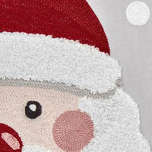 Set di 2 cuscini decorativi in tessuto di velluto grigio Motivo natalizio Babbo Natale 45 x 45 cm Accessorio per la decorazione