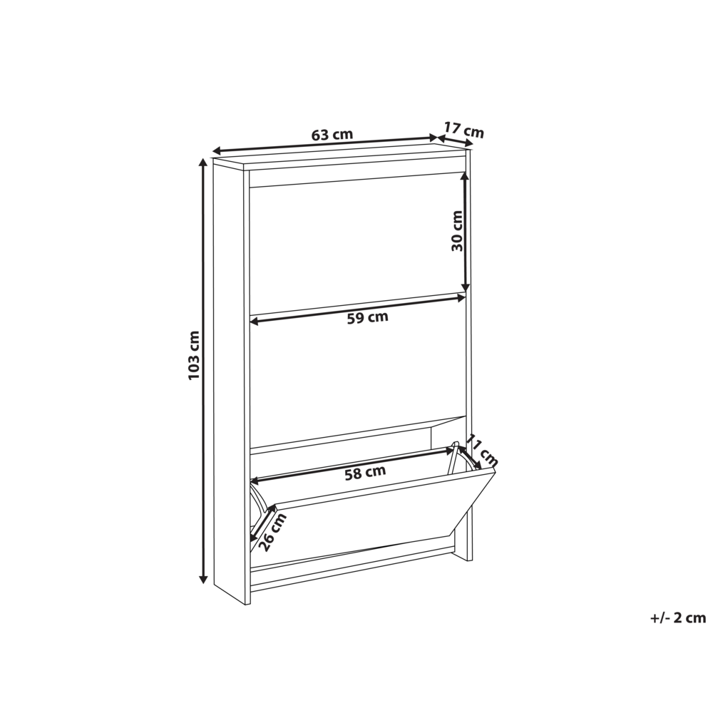 Scarpiera 3 scomparti con telaio in MDF e specchi bianchi design moderno