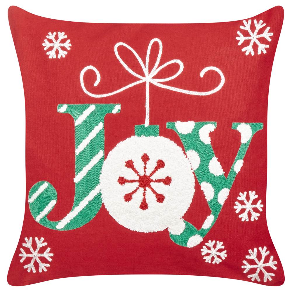 Set di 2 cuscini con motivo natalizio rosso 45 x 45 cm con imbottitura morbida