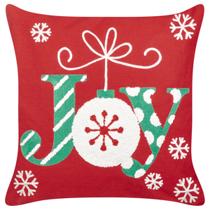 Set di 2 cuscini con motivo natalizio rosso 45 x 45 cm con imbottitura morbida