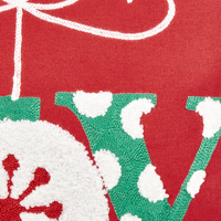 Set di 2 cuscini con motivo natalizio rosso 45 x 45 cm con imbottitura morbida